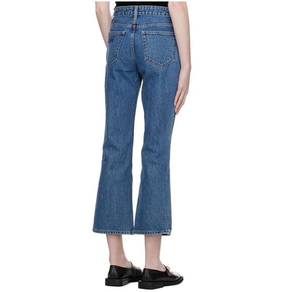 GANNI NWT Women’s Blue Rigid Betzy Jeans Slim Flare High Rise Size 32 - Picture 2 of 5